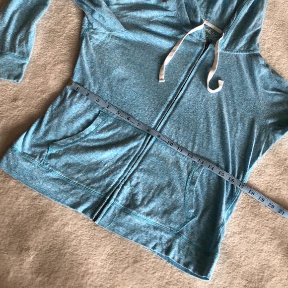 Aeropostale baby blue heather zip up tee shirt hoodie - Picture 5 of 7